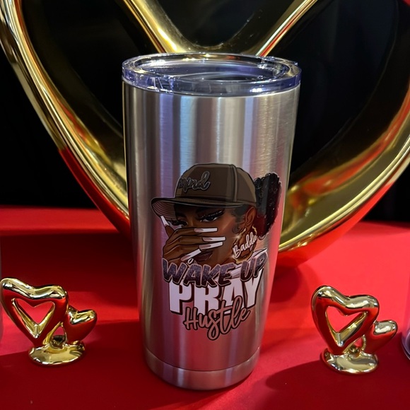 Other - Wake Pray Hustle 20oz Stainless Steel Tumbler